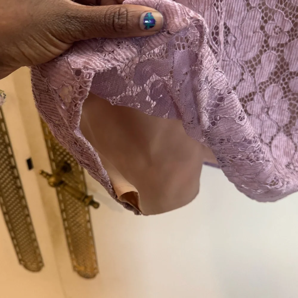 Free People Dangerous Love purple pink Sleeveless Floral Lace Mini Dress Size 2